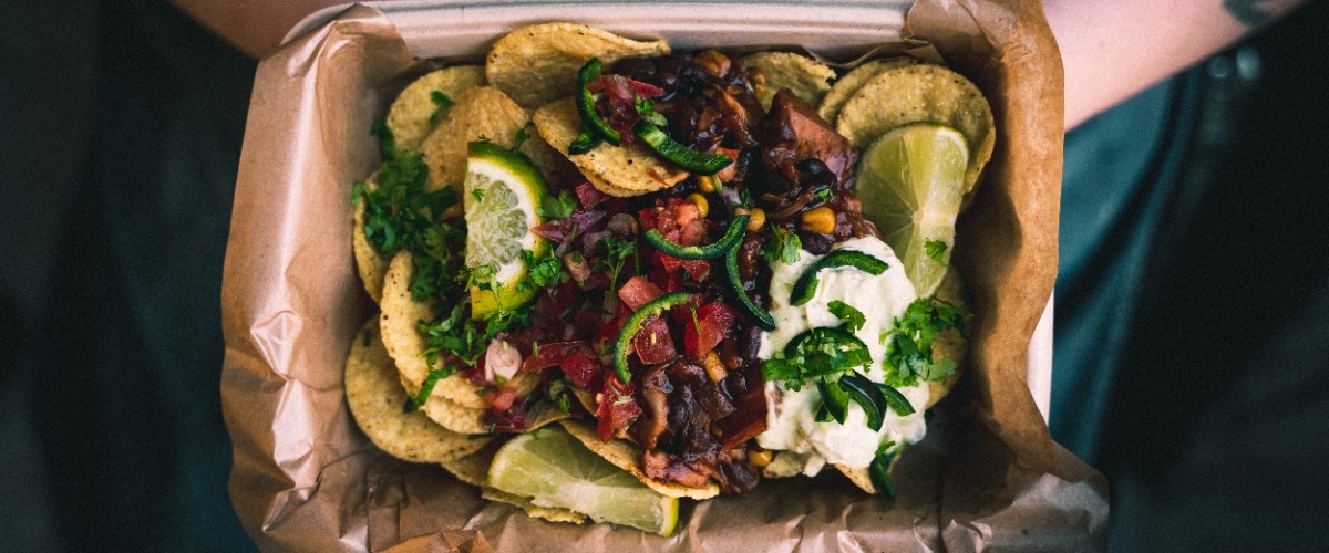 Image of nachos in a street food style box